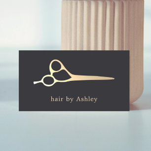 Coola Simple Faux Guld Sissors Hair Stylist Visitkort