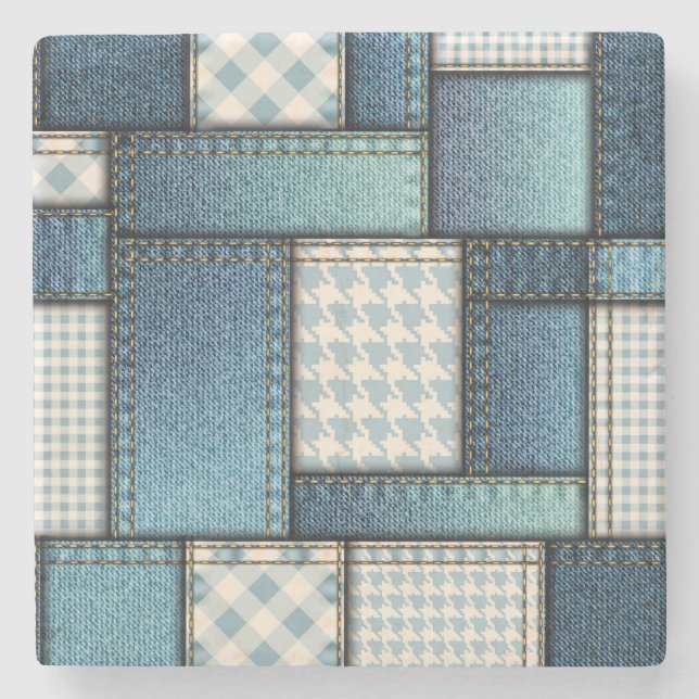 Coola Simulerad Blue Denim Fabric Stenunderlägg (Framsidan)