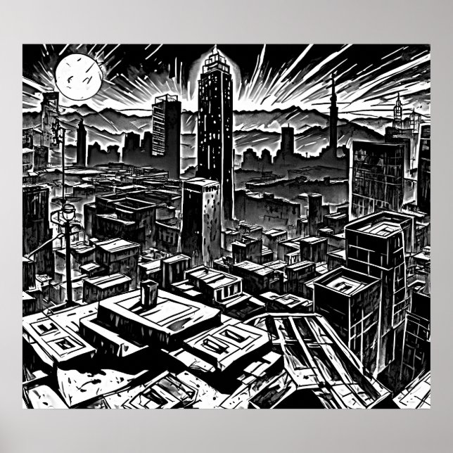 Coola Sin City Bläck Noir Poster - Retro Tecknad V (Framsidan)