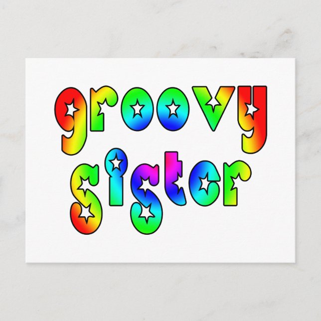 Coola Sisters Birthdays jul: Groovy Sister Vykort (Framsida)