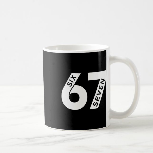 Coola Six Seven Nummer Gen Alpha Slang 6 7 Trendan Kaffemugg (Höger)