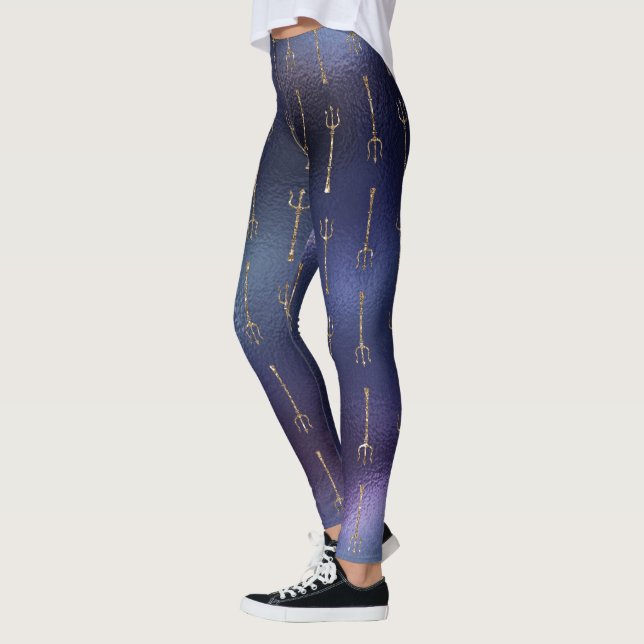 coola sjöjungfru glitter blå guld-enhörning leggings (Vänster)