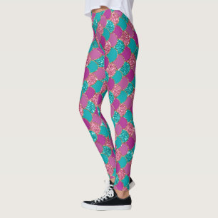 coola sjöjungfru glitter Unicorn mönster fuchsia r Leggings