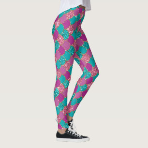 coola sjöjungfru glitter Unicorn mönster turquis Leggings