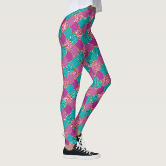 coola sjöjungfru glitter Unicorn mönster turquis r Leggings