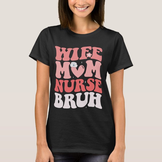 coola sjuksköterskedesign, fru mamma sjuksköterska t shirt (Framsida)