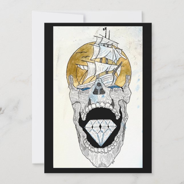 coola skallekonstverk julkort (Framsida)