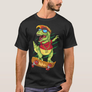 Coola skateboard-dinosaur skateboardare dabbar T R Shirt