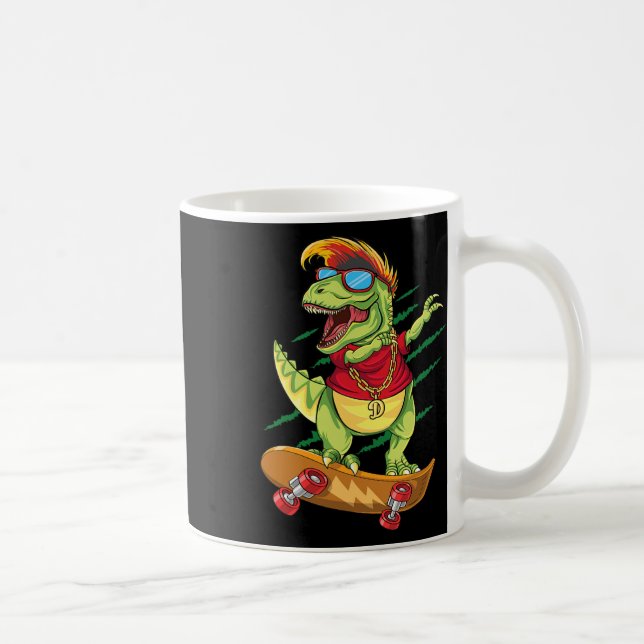 Coola skateboard-dinosaur skateboardare Dabbing T  Kaffemugg (Höger)