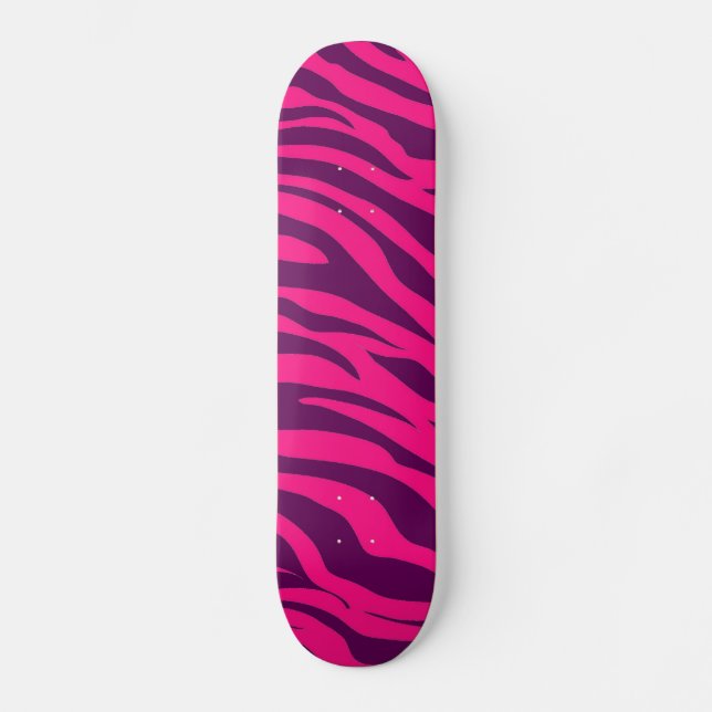 Coola Skateboard for Girls Rosa Lila Zebra tryck (Framsida)