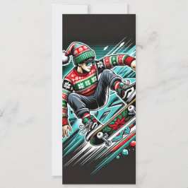 Coola Skateboard Helgdag-julkort för pojkar Julkort