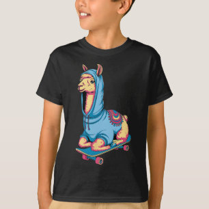 Coola skateboard llamor i hoodie roliga djur S T Shirt