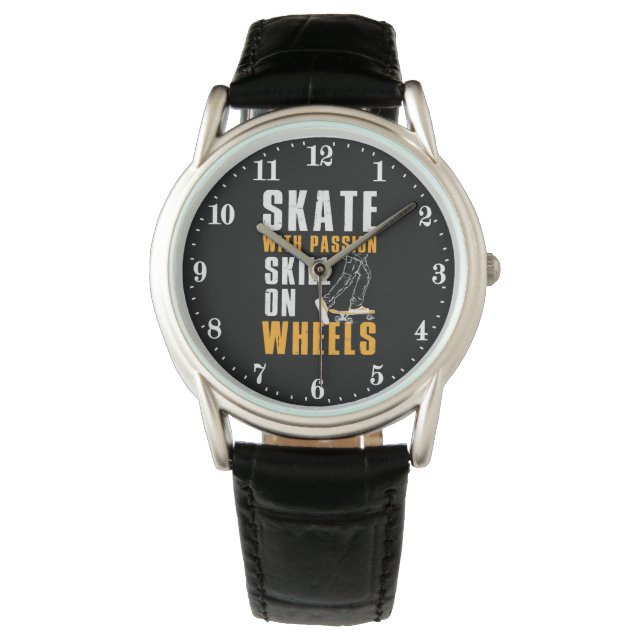 Coola skateboard-ordkonst  armbandsur (Framsida)