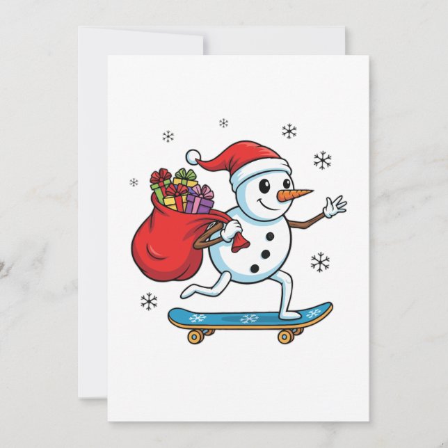Coola Skateboardande Snömannen | Rolig Julskate (Framsida)