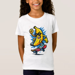 Coola Skateboarder Banana Tecknad Art T Shirt