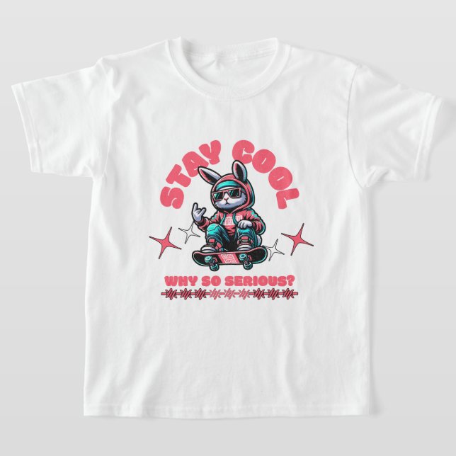 Coola Skateboarding Bunny T Shirt (Laydown)