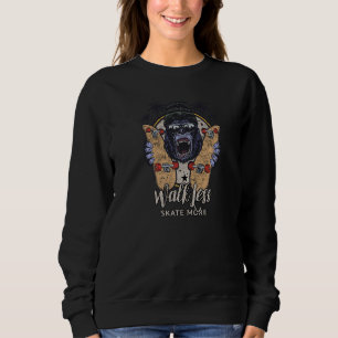 Coola Skateboarding Gorilla Walk Less Skate more T Shirt