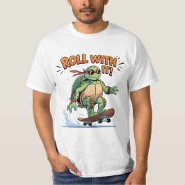 Coola Skateboarding Turtle - Roll med den! Funny T Shirt