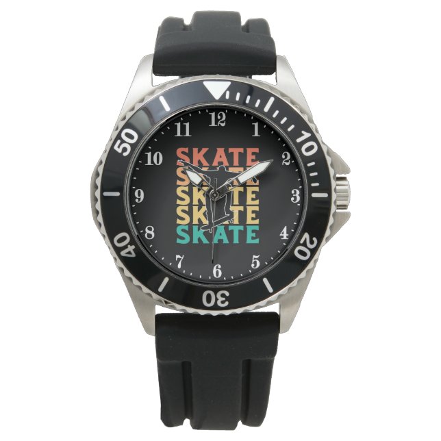 Coola skateboardingskonst med text armbandsur (Framsida)