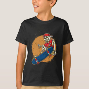Coola skateboardkonst skelett skateboard Kickfli T Shirt