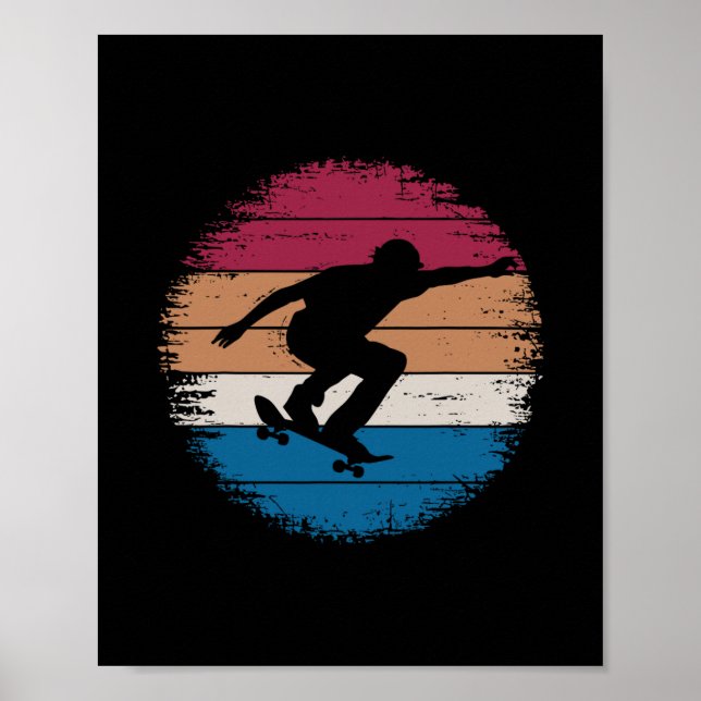 Coola skateboardskonst för män kvinnor skateboard  poster (Framsidan)