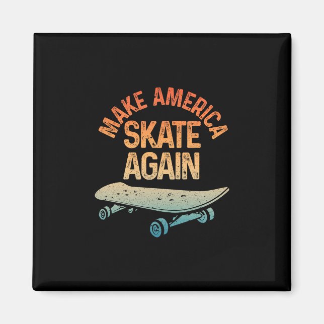 Coola skateboardskonst för män och kvinnor Skatebo Magnet (Framsidan)