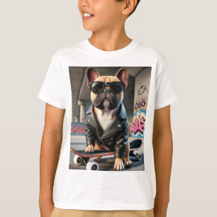 Coola Skater Bulldog Kids T-Shirt - Roligt och Sny