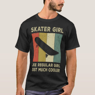 Coola Skater Girl Retro Skateboarding Skateboard V T Shirt