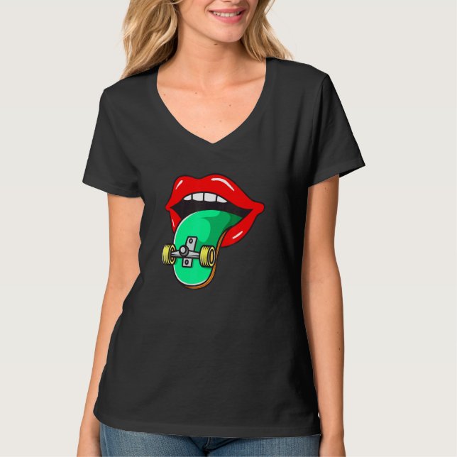 Coola Skater Skateboarder Tunga T Shirt (Framsida)