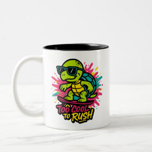 Coola Skater Turtle Retro Pop Art Två-Tonad Mugg