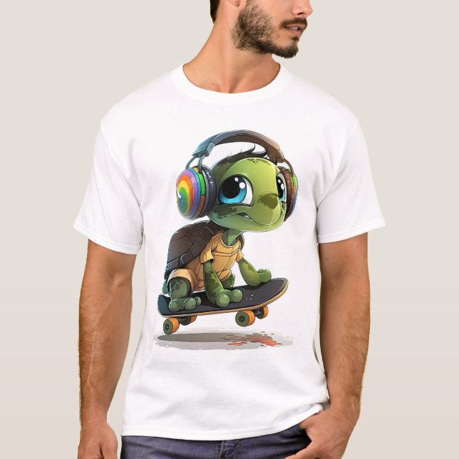 Coola Skater Turtle T-Shirt (Framsida)
