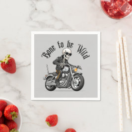 Coola Skeleton Bone till Vild Riding a Motorcle Pappersservett
