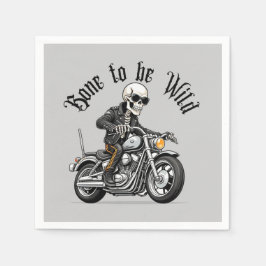 Coola Skeleton Bone till Vild Riding a Motorcle Pappersservett