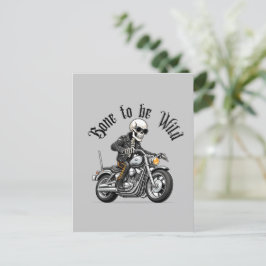 Coola Skeleton Bone till Vild Riding a Motorcle Vykort