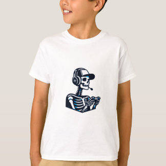 Coola Skeleton Gamer Kids T-Shirt - Roligt Gaming 