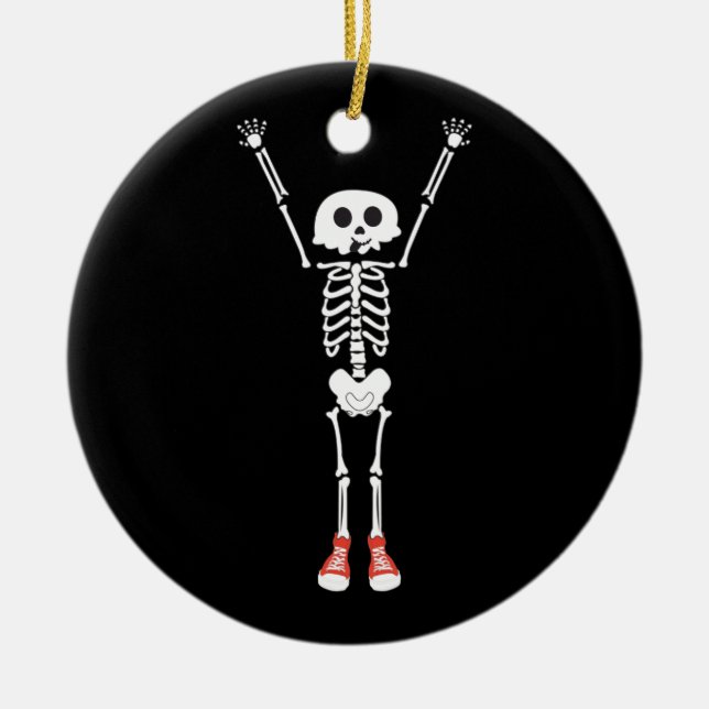 Coola Skeleton Halloween Design Design Julgransprydnad Keramik (Framsidan)
