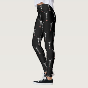 Coola Skeleton Halloween Mönster Leggings