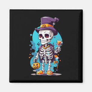 Coola Skeleton i Top hat Halloween Magnet