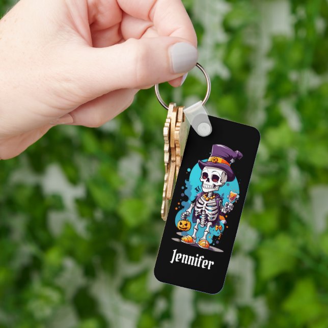 Coola Skeleton i Top hat Halloween Nyckelring (Hand)