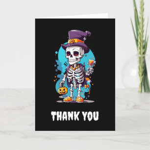 Coola Skeleton i Top hat Halloween Tack Kort