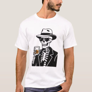 Coola Skeleton Jazzklubb Estetisk T-Shirt – Fedora
