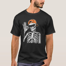 Coola Skeleton med Orange Cap | Hip-Skutt Hallowee T Shirt
