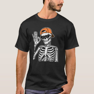 Coola Skeleton med Orange Cap | Hip-Skutt Hallowee T Shirt