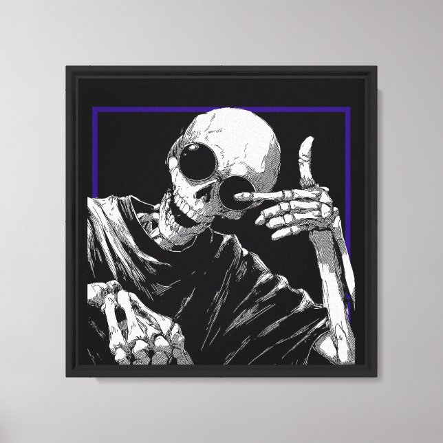 Coola Skeleton - Solglasögon och sjömil Canvastryck (Framsida)