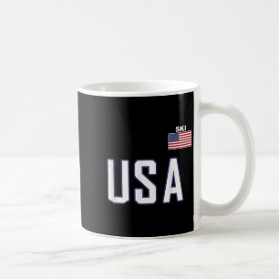 Coola Ski-utrustning för Skier i USA flagga-teamet Kaffemugg