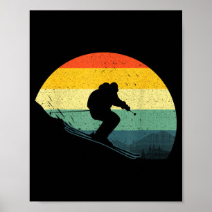 Coola skidåkning för män kvinnor retro ski snö ski poster
