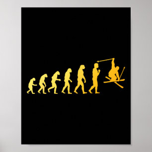 Coola skidkonst för män kvinnor skidåkning med ski poster