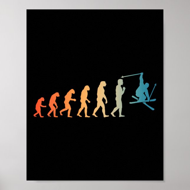 Coola skidkonst för män kvinnor skidåkning Tematis Poster (Framsidan)