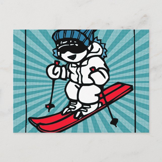 Coola Skier | Hoppa över älskare | skidgåva |för s Vykort (Framsida)