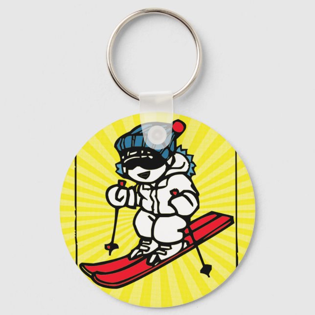 Coola Skier | Skickar älskare | skidgåva | Spidnin Nyckelring (Framsida)